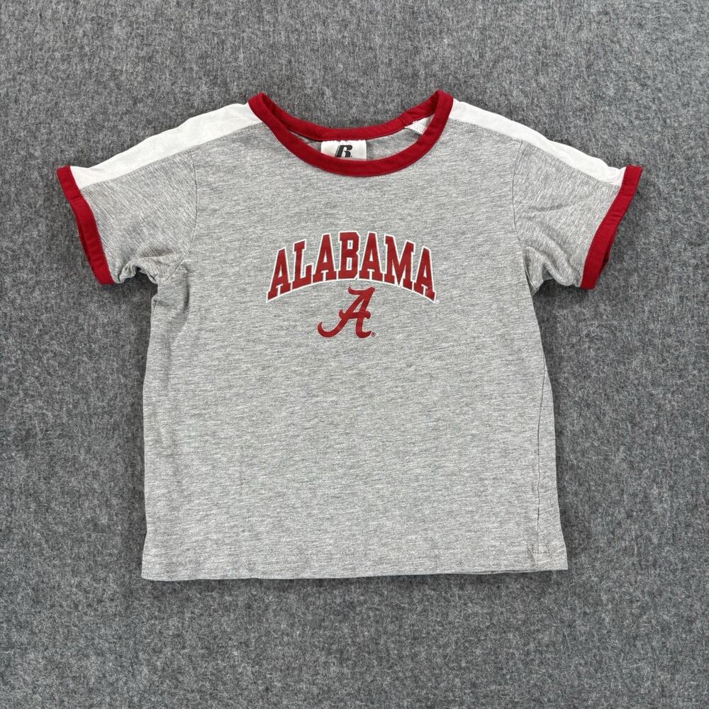 Russell Alabama Crimson Tide Toddler Ringer T-Shirt Gray Red Size 4T